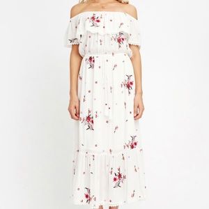 Off the shoulder white floral Señorita dress
